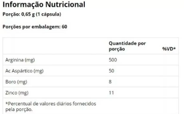 Arginina + Boro 60caps Vitamin Life